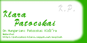 klara patocskai business card